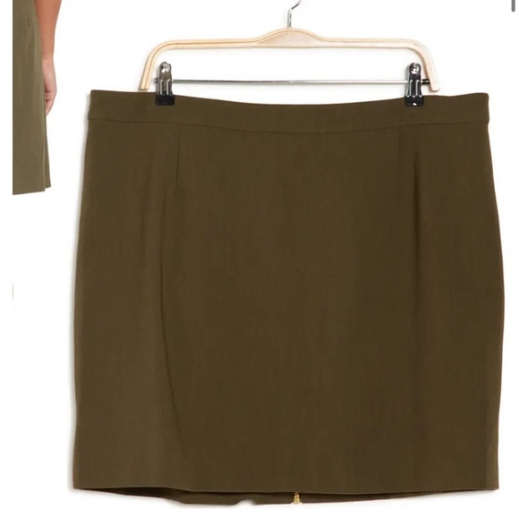 GOOD AMERICAN | Itty Bitty Mini Shirt 16 Sage Green Gold Zipper New With Tags - Picture 3 of 8